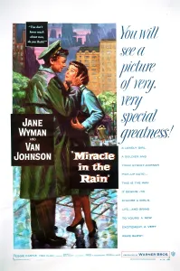 May Prints: MIRACLE IN THE RAIN, from left: Van Johnson, Jane Wyman, 1956