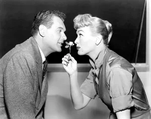 Movies Prints: OUR MISS BROOKS, from left, Robert Rockwell, Eve Arden, 1956