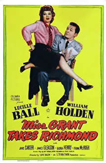 Sitting On Lap Prints: MISS GRANT TAKES RICHMOND, US poster art, Lucille Ball, William Holden, 1949