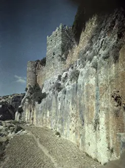 Syria Prints: Moat of Saladin's Castle, a Byzantine Castle once occupied by Crusaders