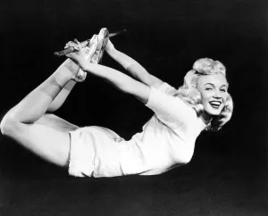 Shorts Prints: Model and Columbia starlet Marilyn Monroe, working out, ca. 1948