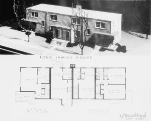Housing Projects Prints: Model of a four-family house of a New Deal community planned for Green Brook, New Jersey