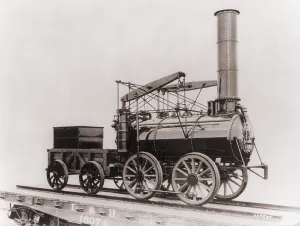 Speed Prints: Model of George Stephenson's successful 1829 locomotive the ROCKET