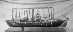 Steamers Prints: Model of John Fitch's steamboat the first operational steam powered ship in 1787