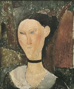 MODIGLIANI, Amedeo (1884-1920). Woman with Velvet Ribbon (The Black Border). 1915. Oil on canvas. FRANCE. Paris. Orangerie Museum. AISA/Everett Collection**US SALES ONLY**
