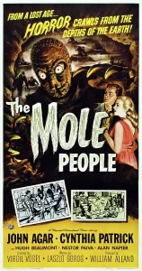 Patrick Prints: THE MOLE PEOPLE, US poster, from left: John Agar, Cynthia Patrick, 1956