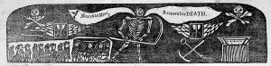 1700s Prints: Momento Mori, Remember Death, woodcut, circa 1713