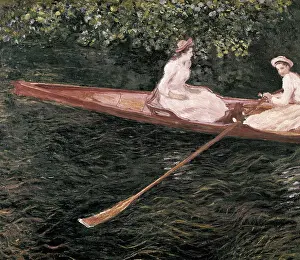 Impressionists Prints: MONET, Claude (1840-1926). Boating on the Epte