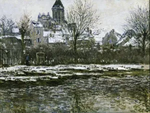 April Prints: MONET, Claude (1840-1926). The Church at Vetheuil under Snow
