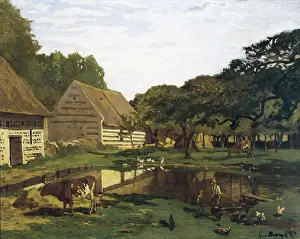 Impressionists Prints: MONET, Claude (1840-1926). A Farmyard in Normandy