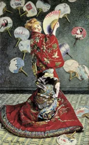 1876 Prints: MONET, Claude (1840-1926). La Japonaise (Camille Monet in Japanese Costume)