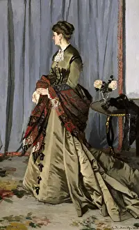 MONET, Claude (1840-1926). Madame Louis Joachim Gaudibert. 1868. Born Marguerite Marcel (1846-1877), wife of a businessman of Havre. Impressionism. Oil on canvas. FRANCE. Paris