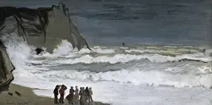 Monet Prints: MONET, Claude (1840-1926). Rough Sea at Etretat