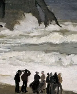 Impressionists Prints: MONET, Claude (1840-1926). Rough Sea at Etretat