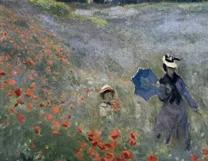 1873 Prints: MONET, Claude (1840-1926). Wild Poppies