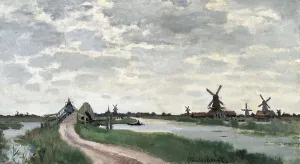 Claude 1840 1926 Prints: MONET, Claude (1840-1926). Windmills near Zaandam