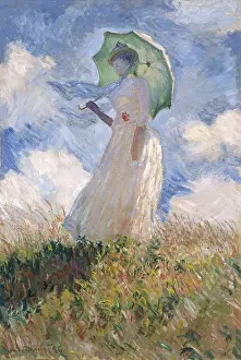 1101artcom Aisa Prints: MONET, Claude (1840-1926). Woman with Parasol turned to the Left