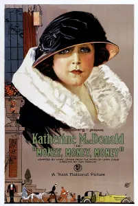 Fur Collar Prints: MONEY! MONEY! MONEY!, US poster art, Katherine MacDonald, 1923