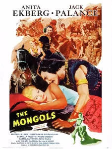 Ekberg Prints: THE MONGOLS, (aka I MONGOLI), US poster, front from left: Anita Ekberg, Jack Palance, 1961