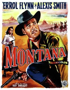 Illustration Prints: MONTANA, Alexis Smith, Errol Flynn, (Belgian poster art), 1950