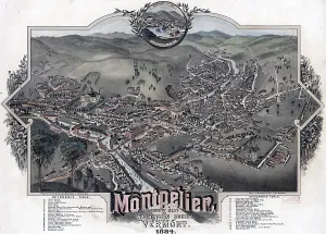 Images Dated 1st December 2008: Montpelier, capital of Vermont. color lithograph 1884