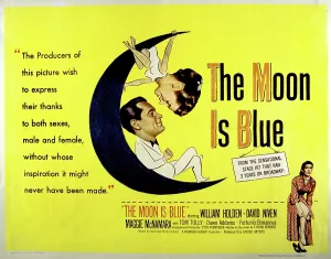 Newscannerlg Prints: THE MOON IS BLUE, poster art, Maggie McNamara, William Holden, 1953