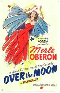 Red Dress Prints: OVER THE MOON, US poster art, Merle Oberon, 1939