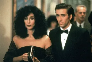 1980s Movies Prints: MOONSTRUCK, Cher, Nicolas Cage, 1987. (c) MGM/ Courtesy: Everett Collection