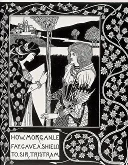 Mythology Prints: How Morgan le Fay gives a shield to Tristan