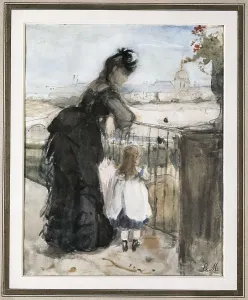 Watercolours Prints: MORISOT, Berthe (1841-1895). In the balcony