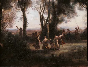 Happiness Prints: Morning. The nymphs dance, by Jean-Baptiste-Camille Corot