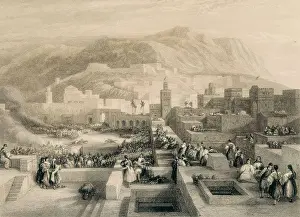 Englishwoman Prints: Morocco (1833). Tetouan. The Great Square during the celebrations of the wedding of the governor's son Ash-Ash