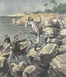 To Murder Prints: Morocco (1901). Murder of Monsieur Pouzet on the Rif coast by pirates