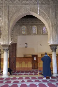 Morocco Prints: MOROCCO. Fes. Mosque in the Bou Inania Madrasah. AISA/Everett Collection**US SALES ONLY**