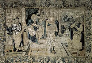 Tapestry Making Prints: Moses playing with the crown of the pharaoh (16th c)