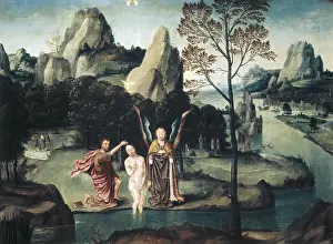 John The Baptist Prints: MOSTAERT, Gillis (1534-1598). Baptism of Jesus