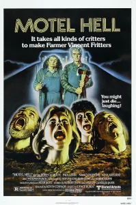 Horror Movies Prints: MOTEL HELL, US poster, top from left: Nancy Parsons