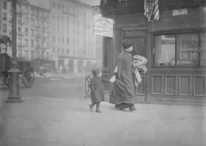 Mother And Son Prints: Mother and son carrying homework