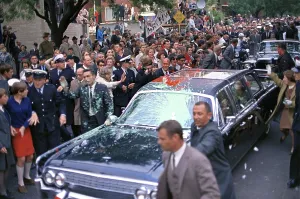 Limousine Prints: Motorcade of President Lyndon Johnson attacked by anti-Vietnam War protesters in Melbourne