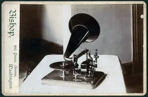 Phonograph Prints: Motorized gramophone, circa 1890s