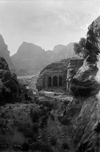 Chapel Prints: Mount Sinai, Trans-Jordan. Petra, funeral chapel of the Roman style, circa 1898-1946