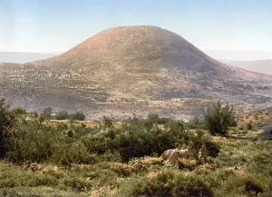 Holy Land Prints: Mount Tabor, Holy Land, Israel, photochrom, circa 1890-1900