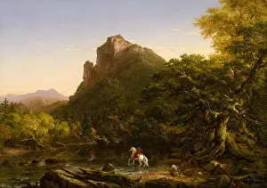 Daylight Prints: THE MOUNTAIN FORD, by Thomas Cole, 1846, Anglo-American painting, oil on canvas