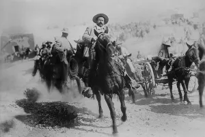 Years Old Prints: Movie still of Pancho Villa in a cavalry charge, Battle of Ojinga, Chihuahua, Jan. 1914