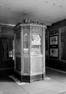 James Bond Prints: Movie Theaters, The Garden Theater, ticket booth, and posters for DR