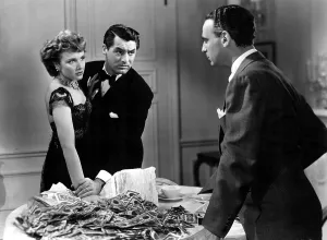 Coffee Cup Prints: MR. LUCKY, Laraine Day, Cary Grant, Paul Stewart, 1943, money