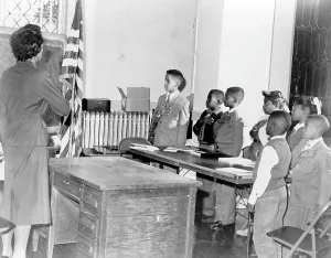 Learning Prints: Mrs. Claire Cumberbatch, leader of the Bedford-Stuyvesant group protesting alleged 'segregated' school