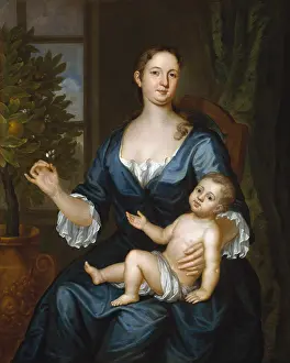 Fabrics Prints: MRS. FRANCIS BRINLEY AND HER SON FRANCIS