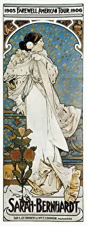 Bernhardt Prints: MUCHA, Alphonse Maria (1860-1939). Farewell American Tour of Sarah Bernhardt. 1905