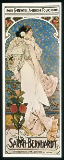 Bernhardt Prints: MUCHA, Alphonse Maria (1860-1939). Farewell American Tour of Sarah Bernhardt. 1905